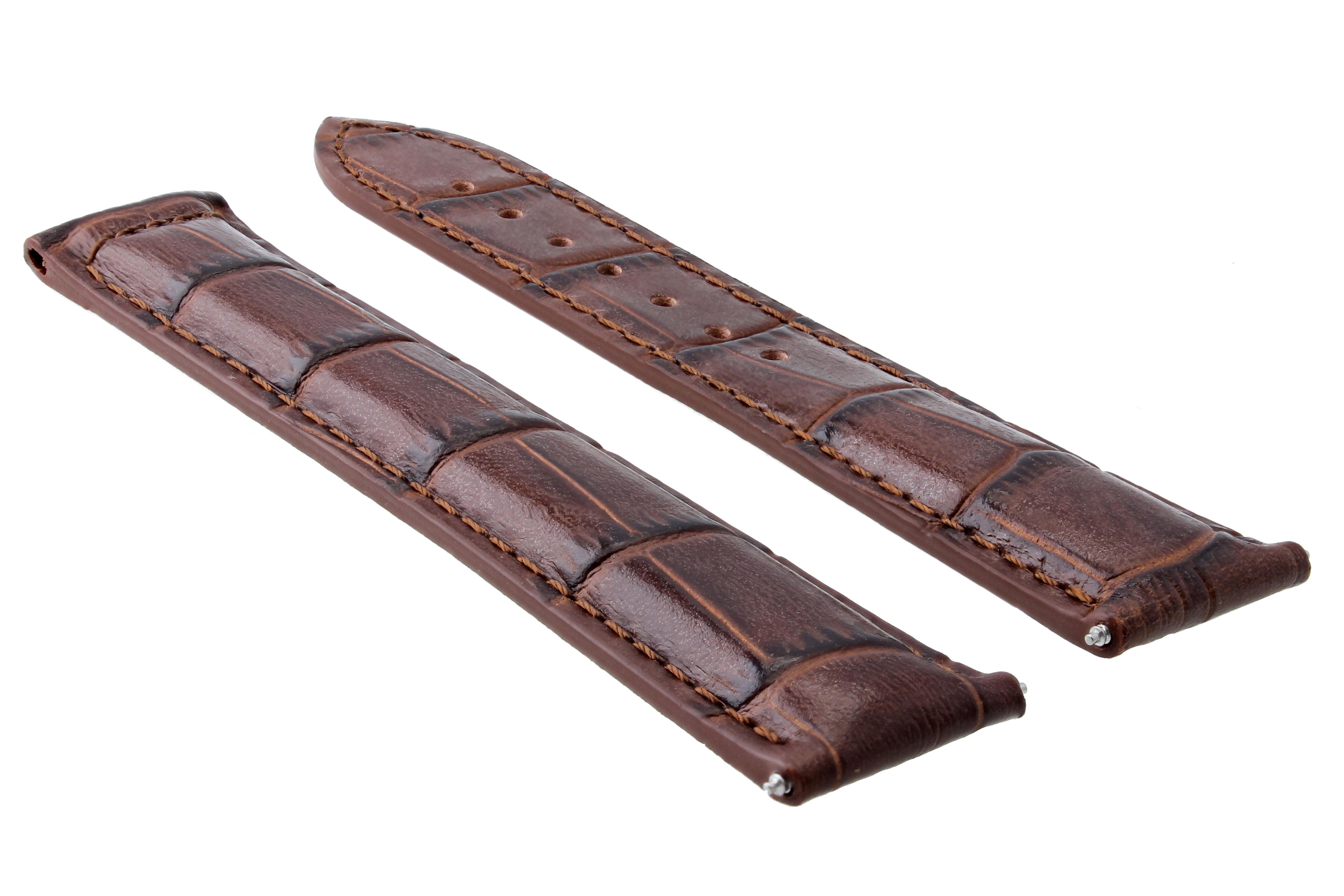 24/20MM BROWN LEATHER WATCH BAND STRAP FOR OMEGA PLANET OCEAN WATCH