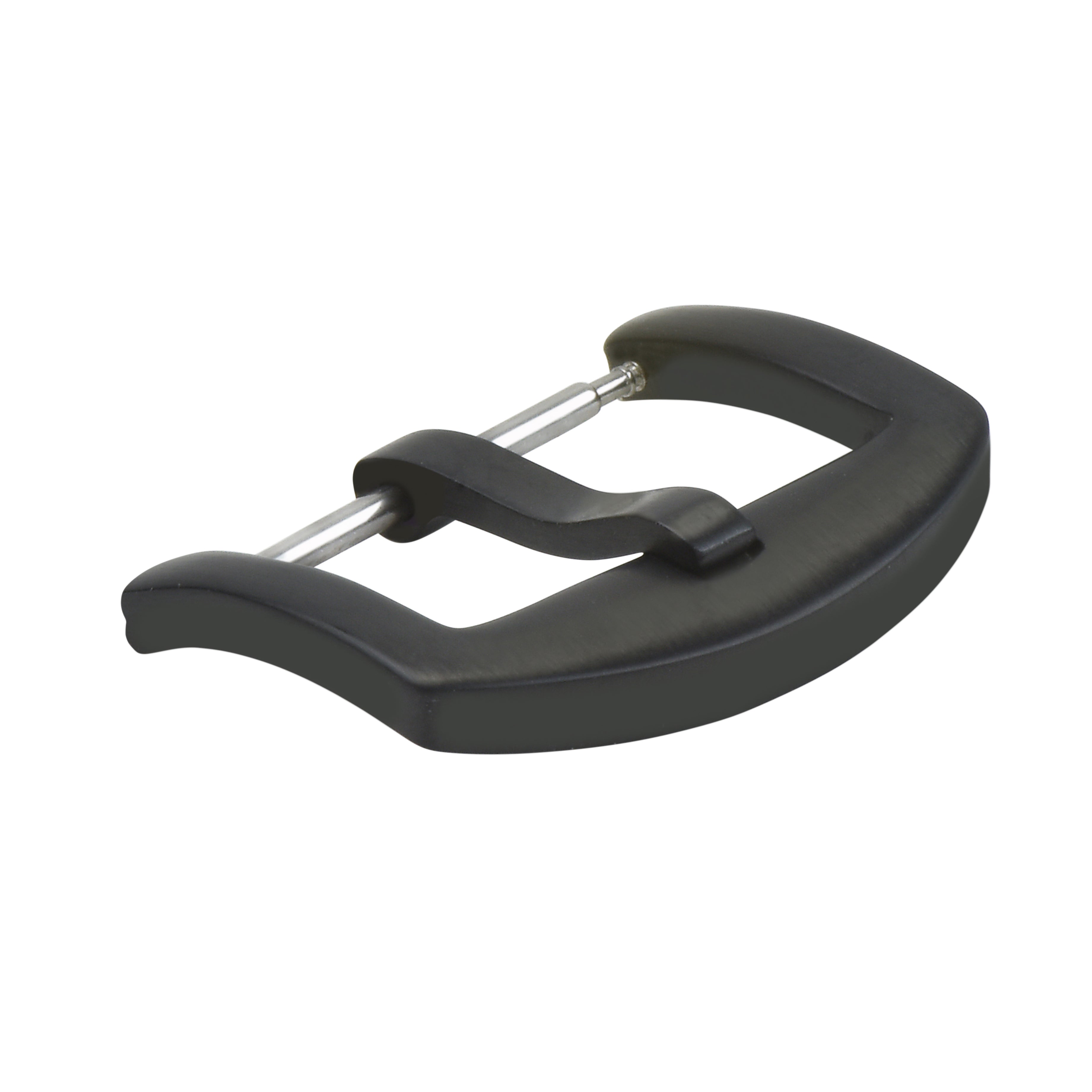 22MM WATCH BAND STRAP PRE-V-SCREW BUCKLE FOR LEATHER RUBBER STRAP BLACK PVD