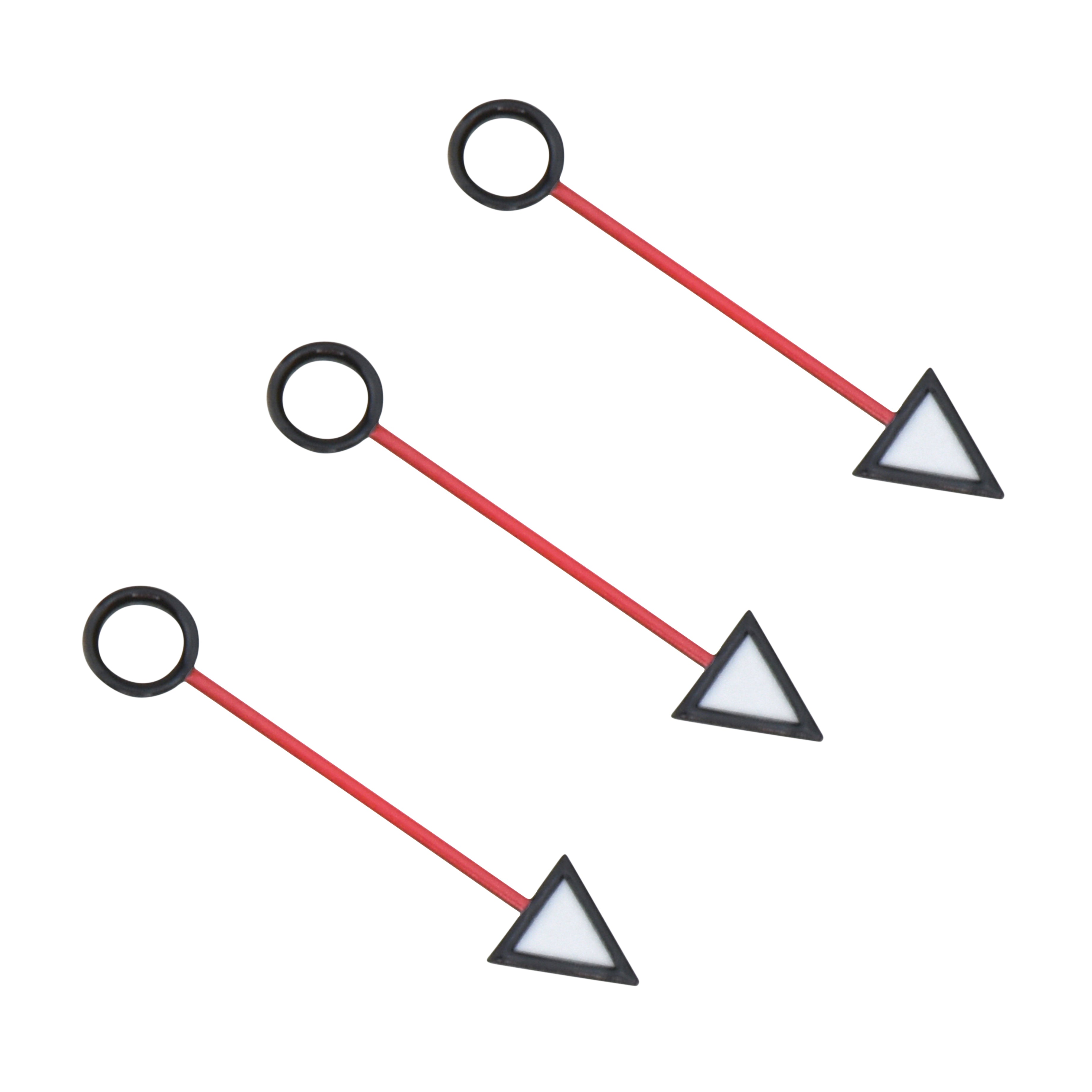 3PCS GMT WATCH HAND FOR ETA MOVEMENT 2824, 2836-2, 2893-2, 2892.A2 BLACK & RED