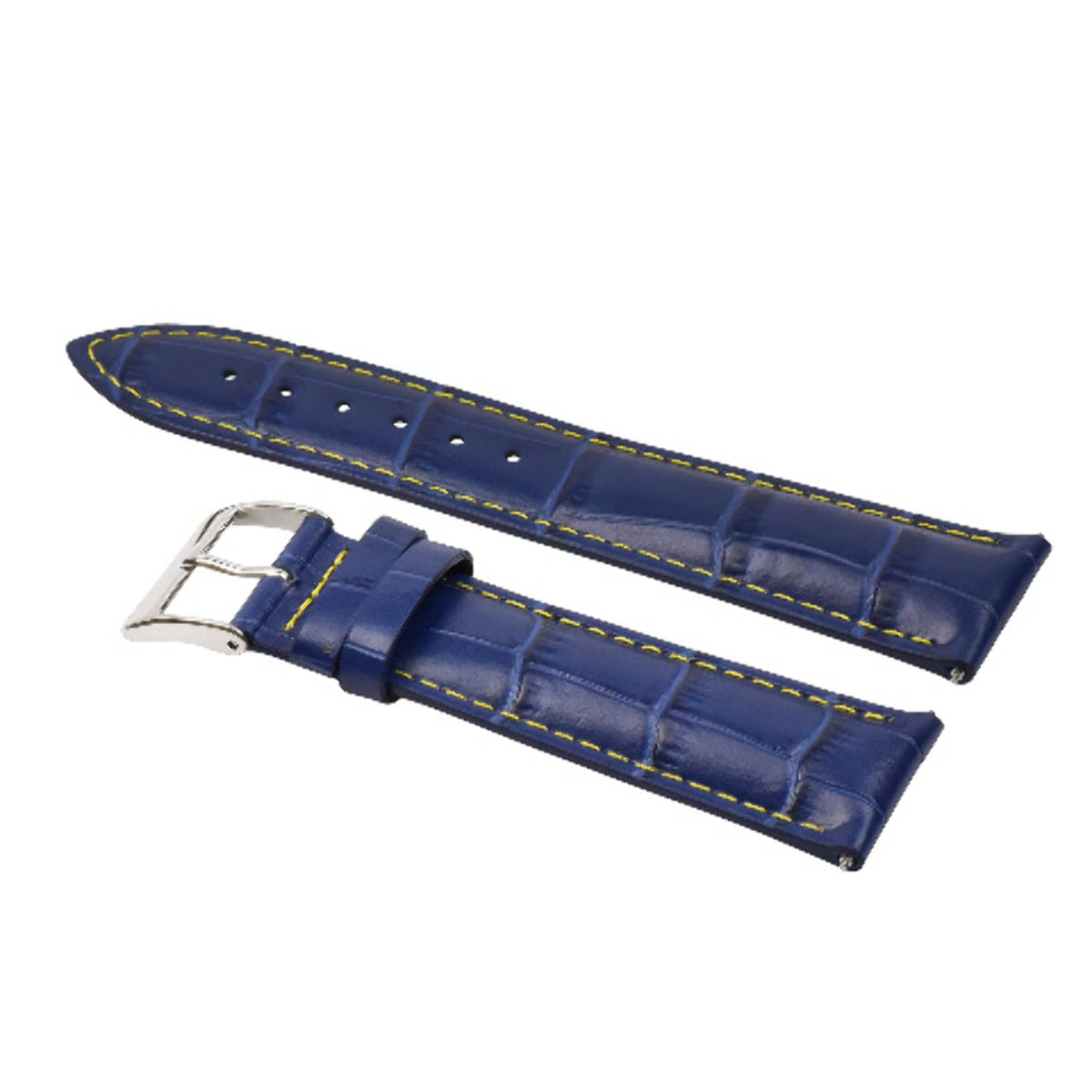 23MM LEATHER WATCH BAND STRAP FOR CITIZEN ECO DRIVE POSTMASTER BLUE YELLOW STITCH