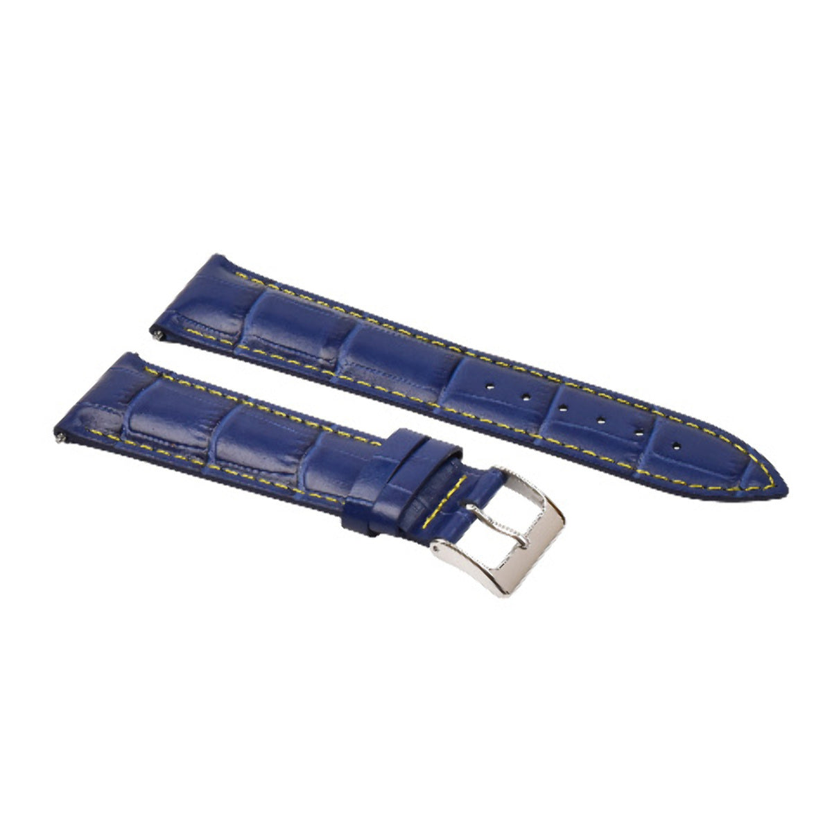 23MM LEATHER WATCH BAND STRAP FOR CITIZEN ECO DRIVE POSTMASTER BLUE YELLOW STITCH