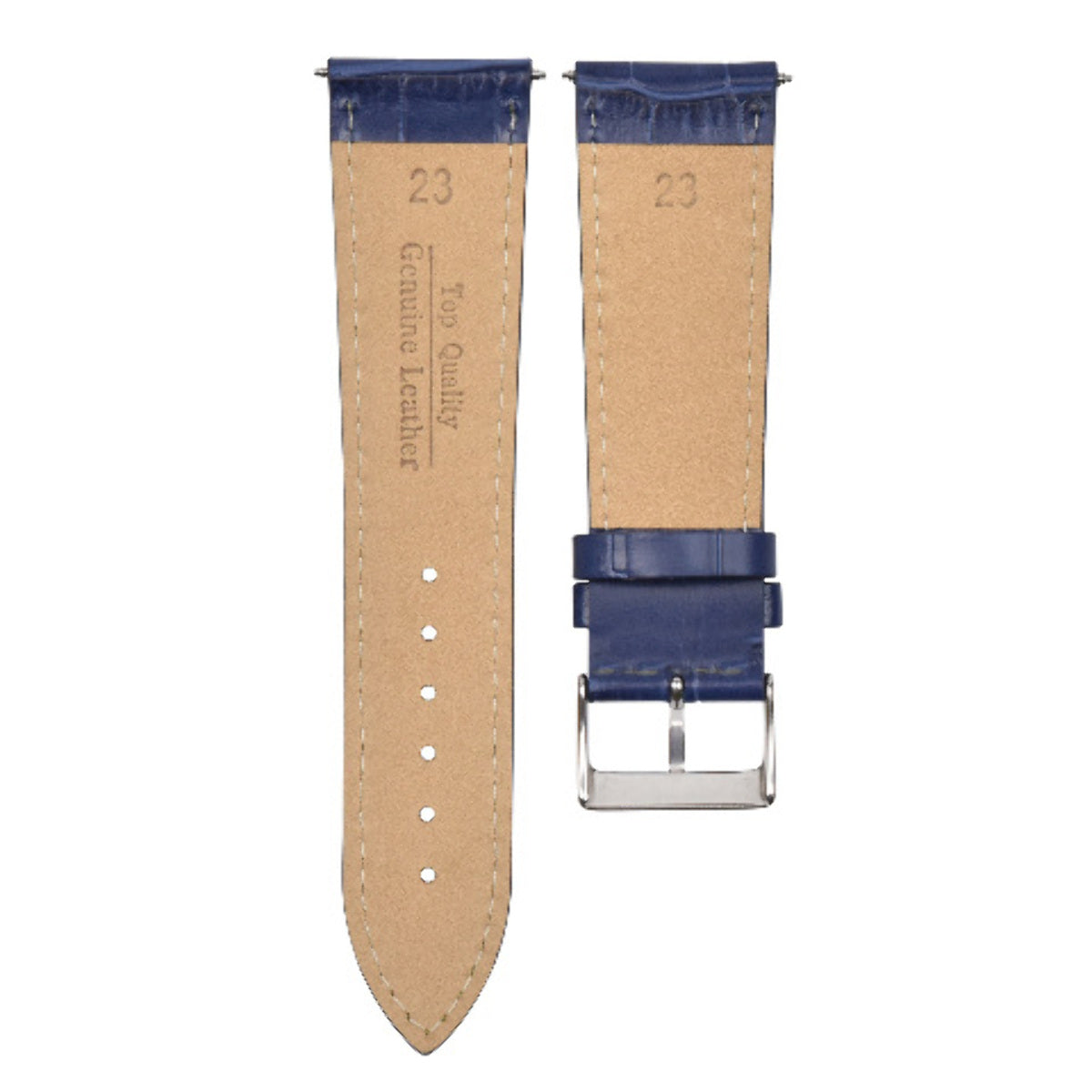 23MM LEATHER WATCH BAND STRAP FOR CITIZEN ECO DRIVE POSTMASTER BLUE YELLOW STITCH