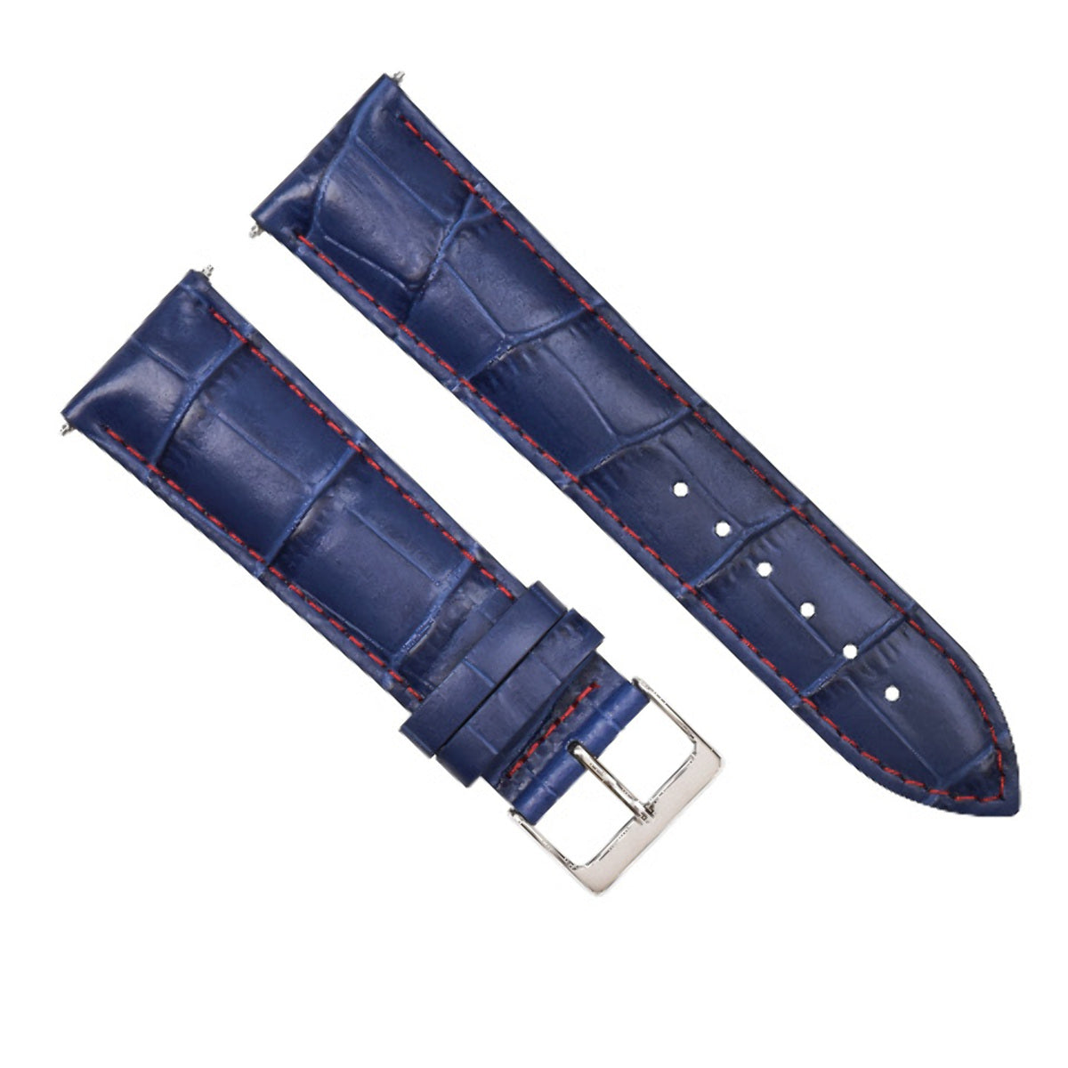 23MM LEATHER WATCH BAND STRAP FOR CITIZEN ECO DRIVE PROMASTER BLUE RED STITCH