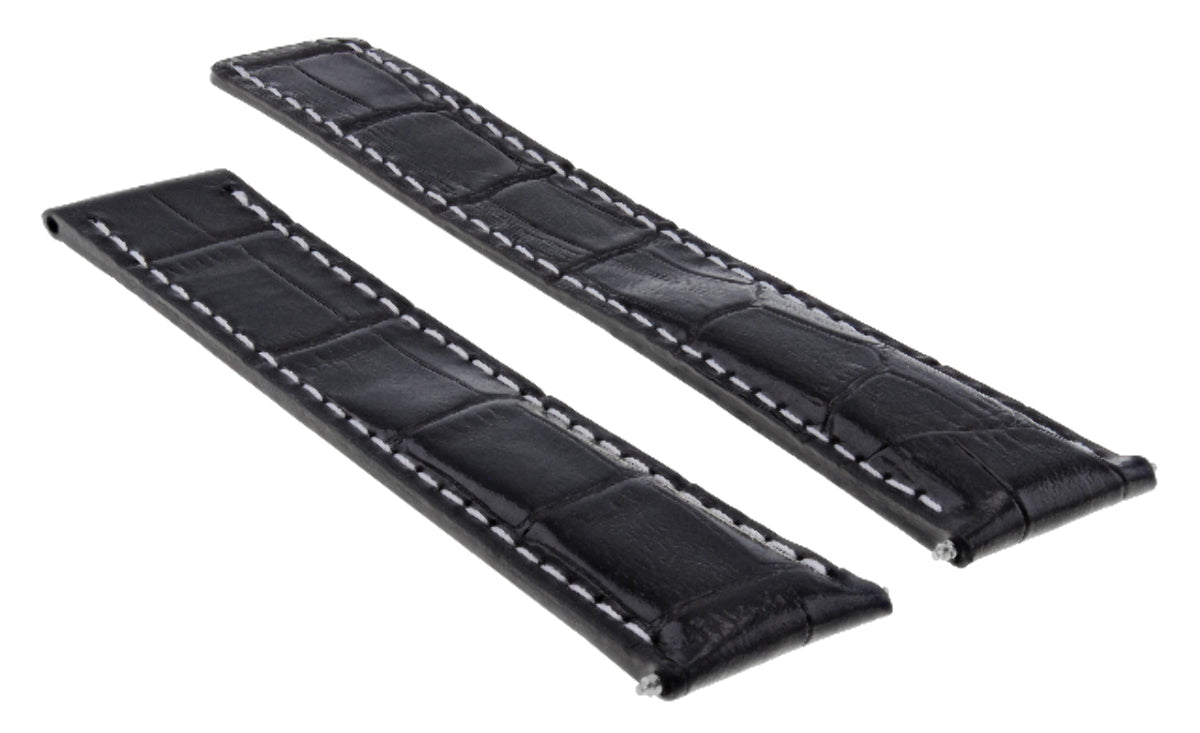 19MM LEATHER WATCH STRAP BAND FOR CARTIER TANK FRANCAISE 19/16 BLACK W/S