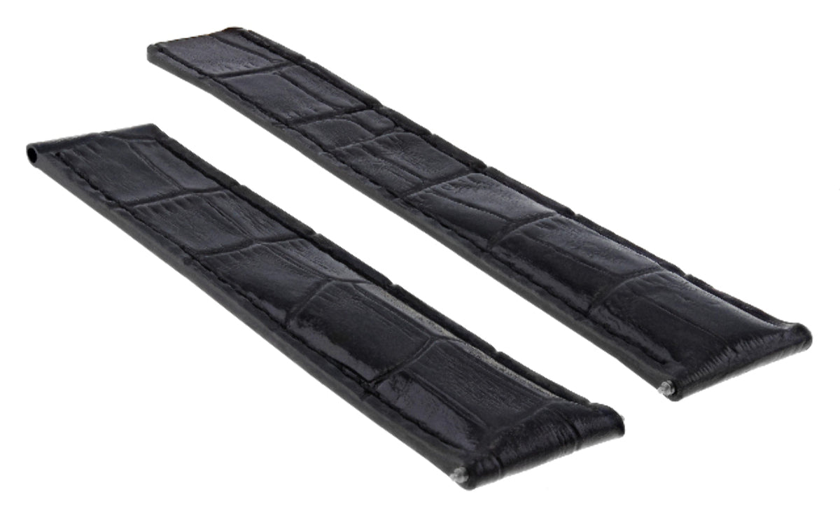 19/16MM LEATHER WATCH STRAP BAND FOR CARTIER TANK 2413, SANTOS 4074, WGSA0012 BK