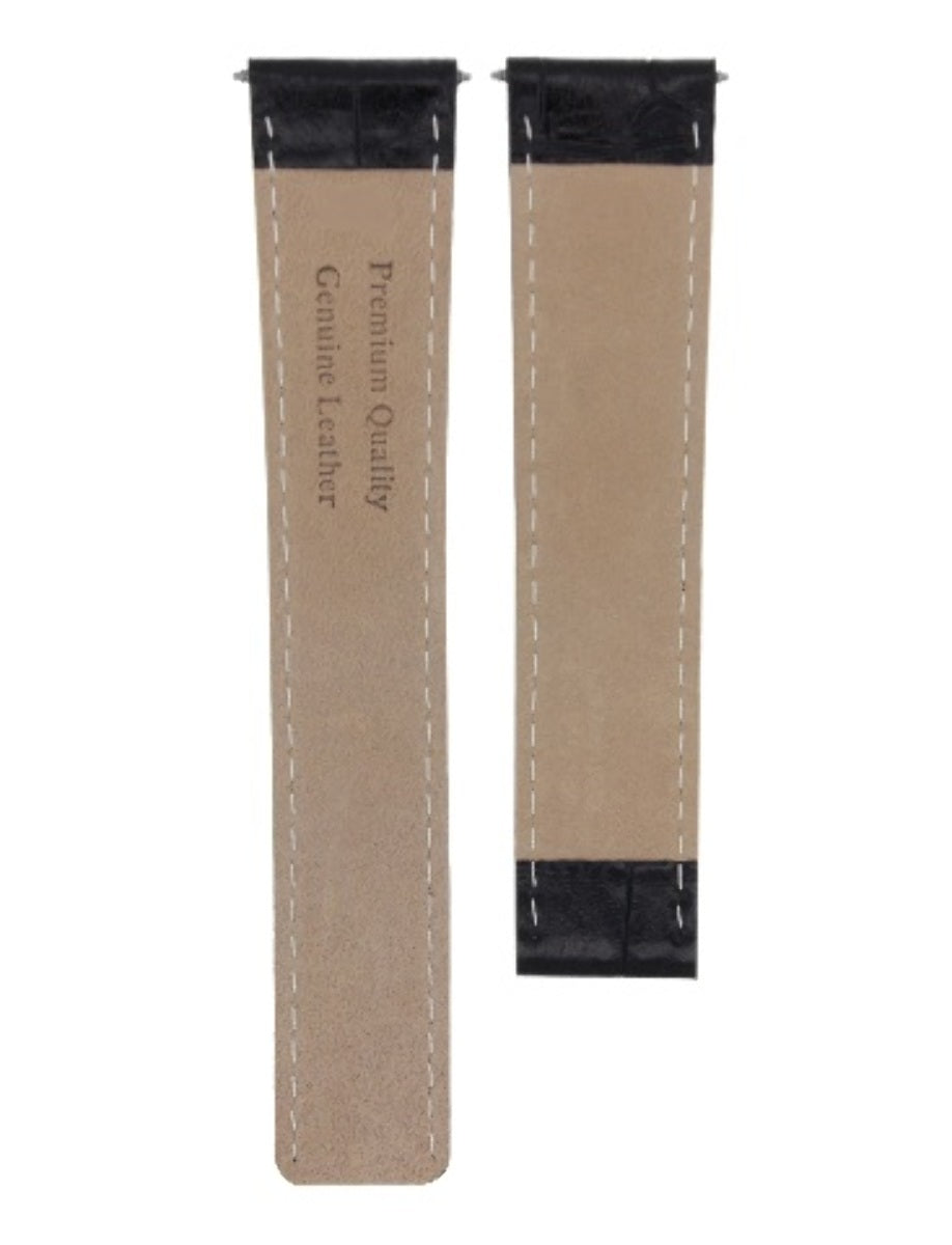 19/16MM LEATHER WATCH STRAP BAND FOR CARTIER TANK 2413, SANTOS 4074, WGSA0012 BK