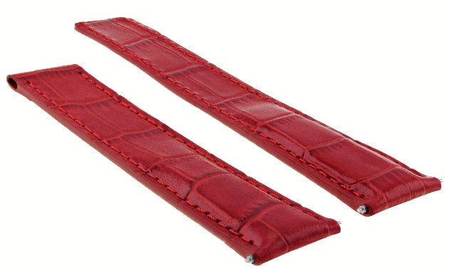 19/16MM LEATHER WATCH BAND FOR CARTIER TANK FRANCAISE SANTOS 4074, WGSA0012 RED