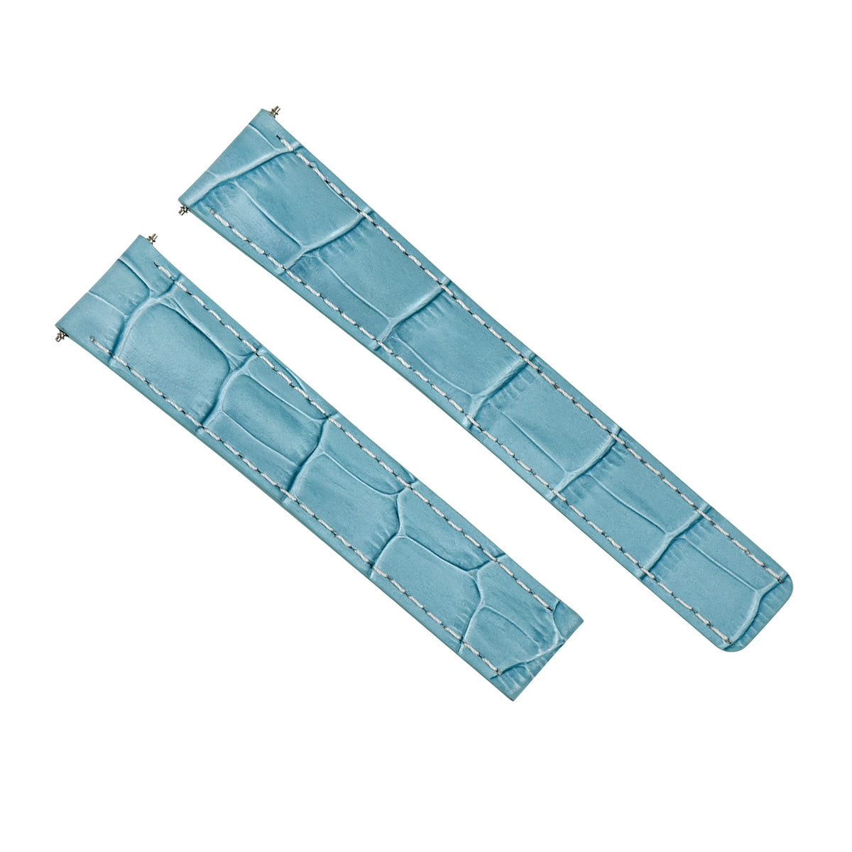 19/16MM LEATHER WATCH STRAP BAND FOR CARTIER TANK SANTOS 4074,WGSA0012 LIGHT BLUE