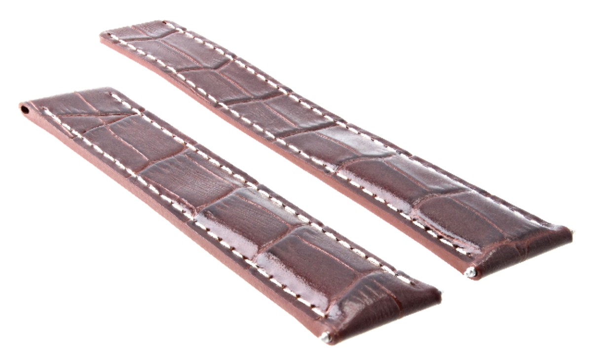 19MM LEATHER WATCH STRAP BAND FOR CARTIER TANK FRANCAISE 19MM/16MM BROWN WHITE S