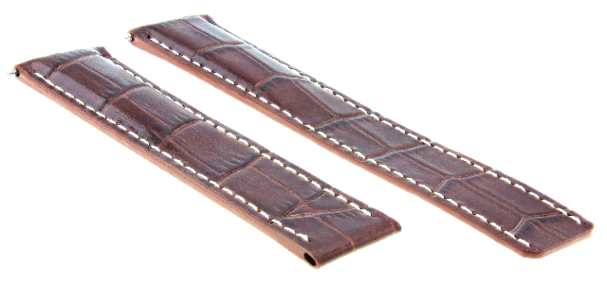 19MM LEATHER WATCH STRAP BAND FOR CARTIER TANK FRANCAISE 19MM/16MM BROWN WHITE S