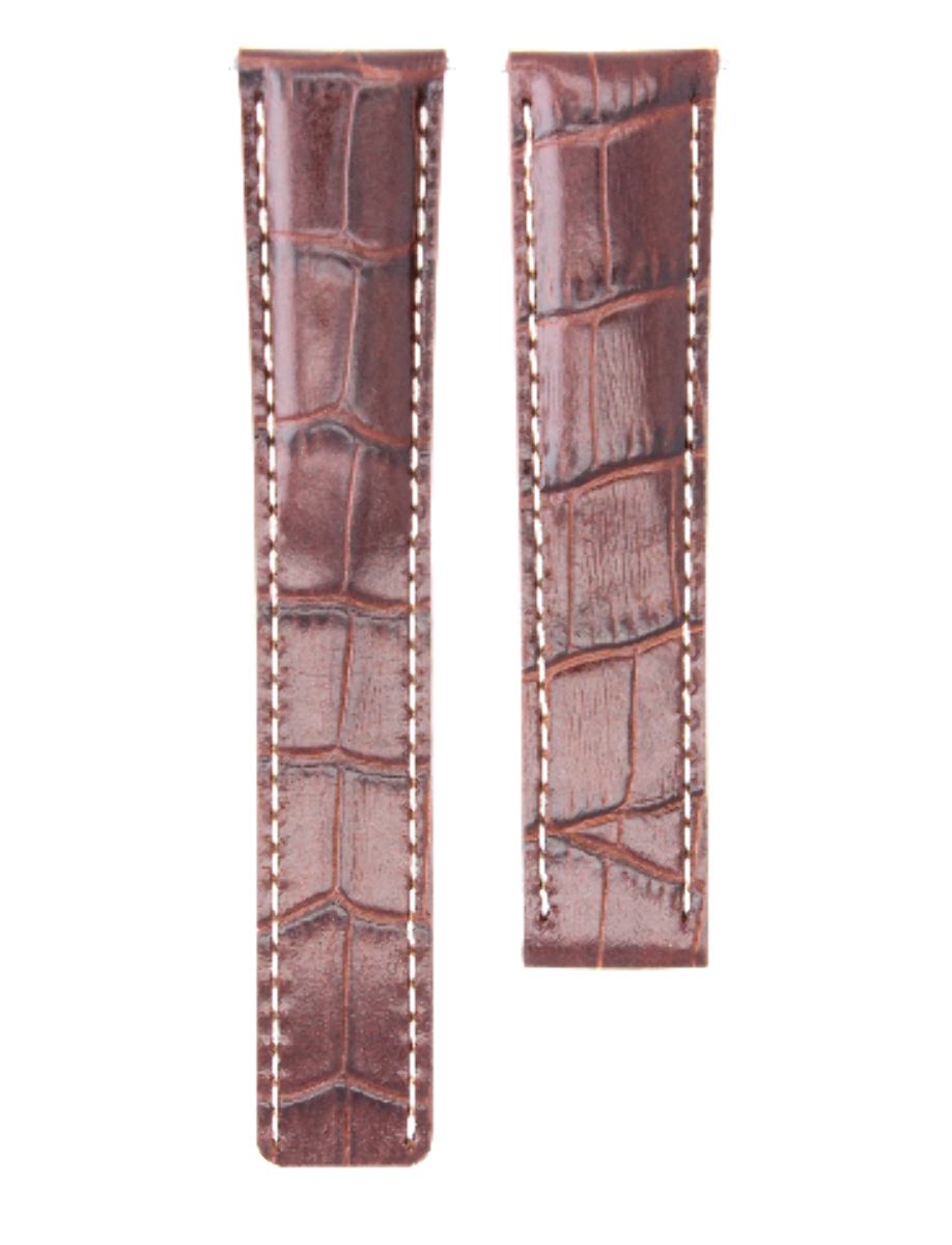 19MM LEATHER WATCH STRAP BAND FOR CARTIER TANK FRANCAISE 19MM/16MM BROWN WHITE S
