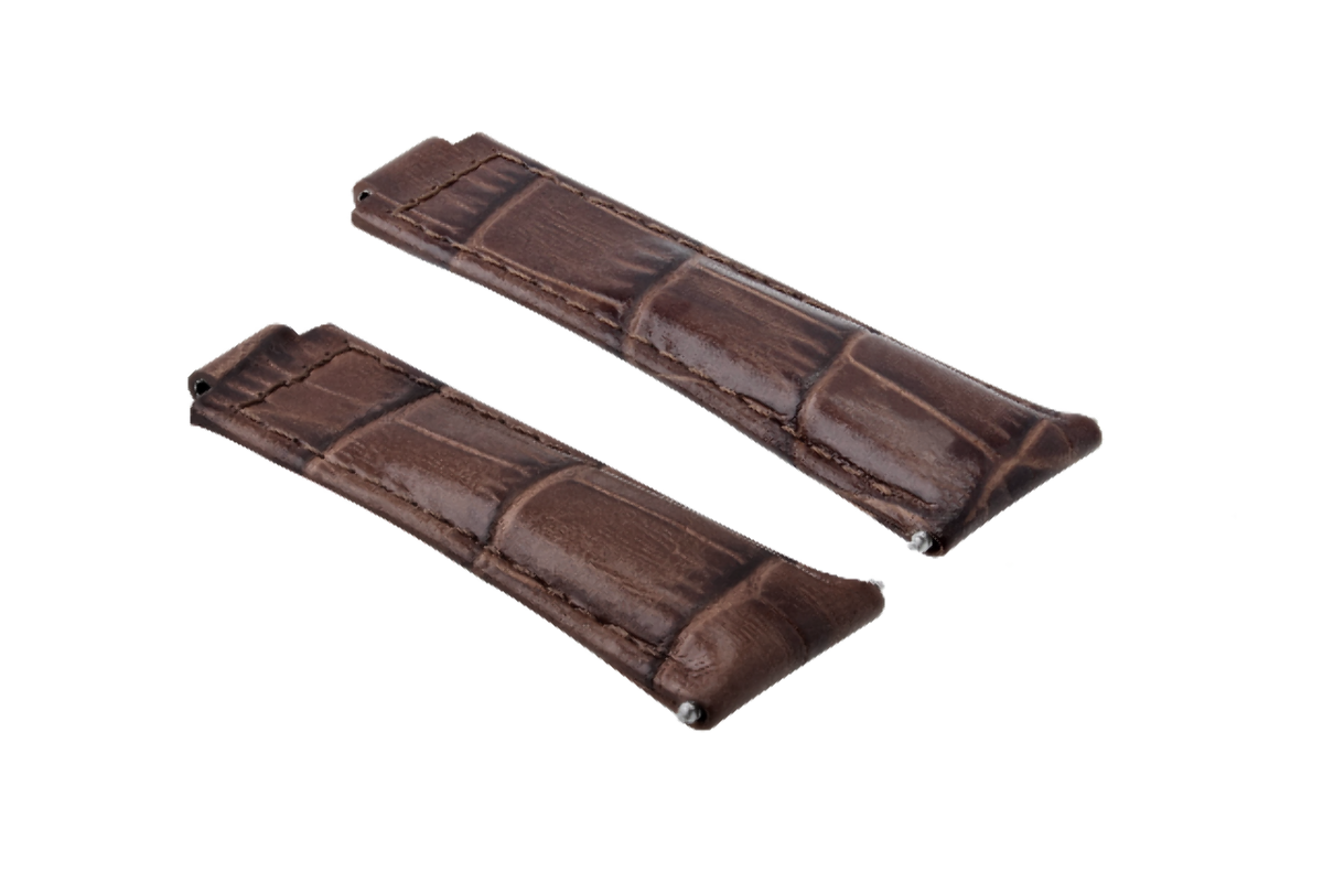 LEATHER WATCH BAND STRAP FOR ROLEX DAYTONA 16518 16520 116518 116519 BROWN MEDIUM