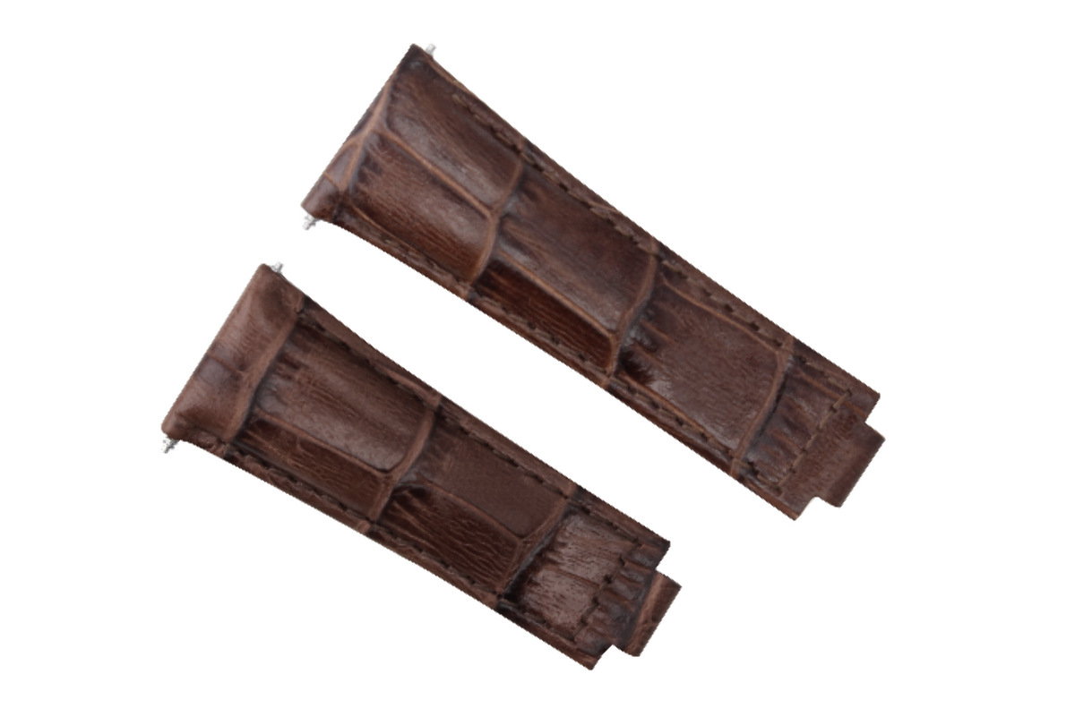 LEATHER WATCH BAND STRAP FOR ROLEX DAYTONA 16518 16520 116518 116519 BROWN MEDIUM