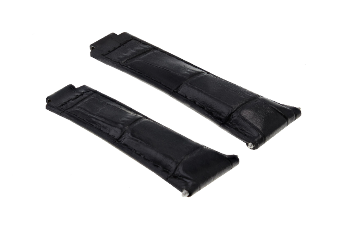 LEATHER WATCH BAND STRAP FOR ROLEX DAYTONA 16518 16520 116518 116519 BLACK LONG