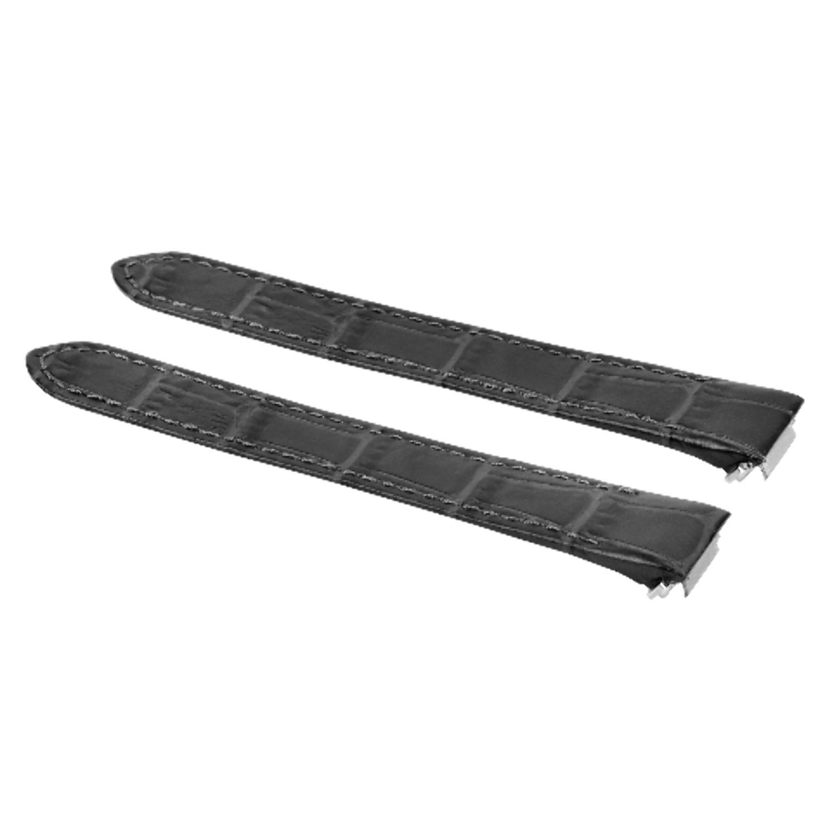 15MM LEATHER WATCHBAND STRAP FOR LADY CARTIER ROADSTER 2675 2723 QUICK REL BLACK