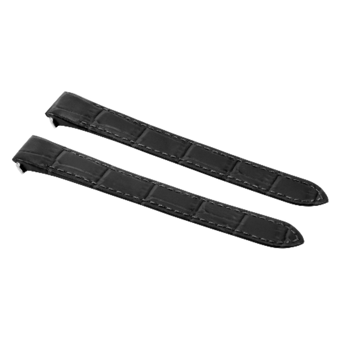 15MM LEATHER WATCHBAND STRAP FOR LADY CARTIER ROADSTER 2675 2723 QUICK REL BLACK