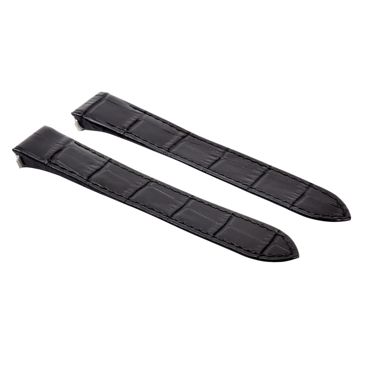 19MM LEATHER STRAP BAND FOR CARTIER ROADSTER 2510 2524 3312 3405 RELEASE BLACK