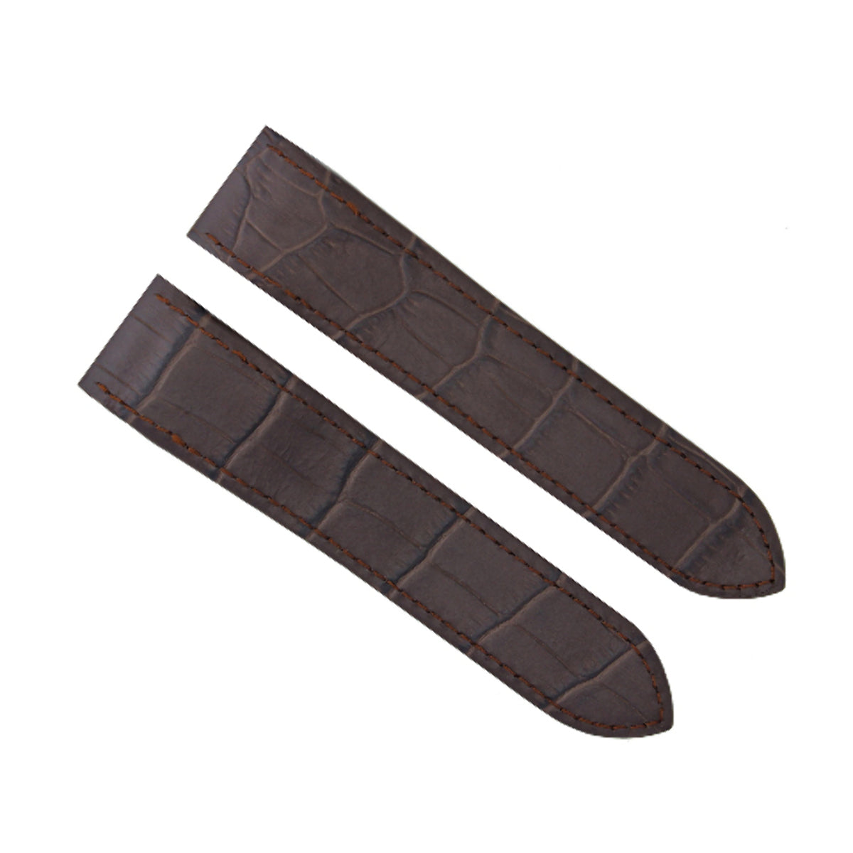 LEATHER WATCH BAND STRAP FOR CARTIER SANTOS 100XL WATCH 2655 2656 2740 DK. BROWN