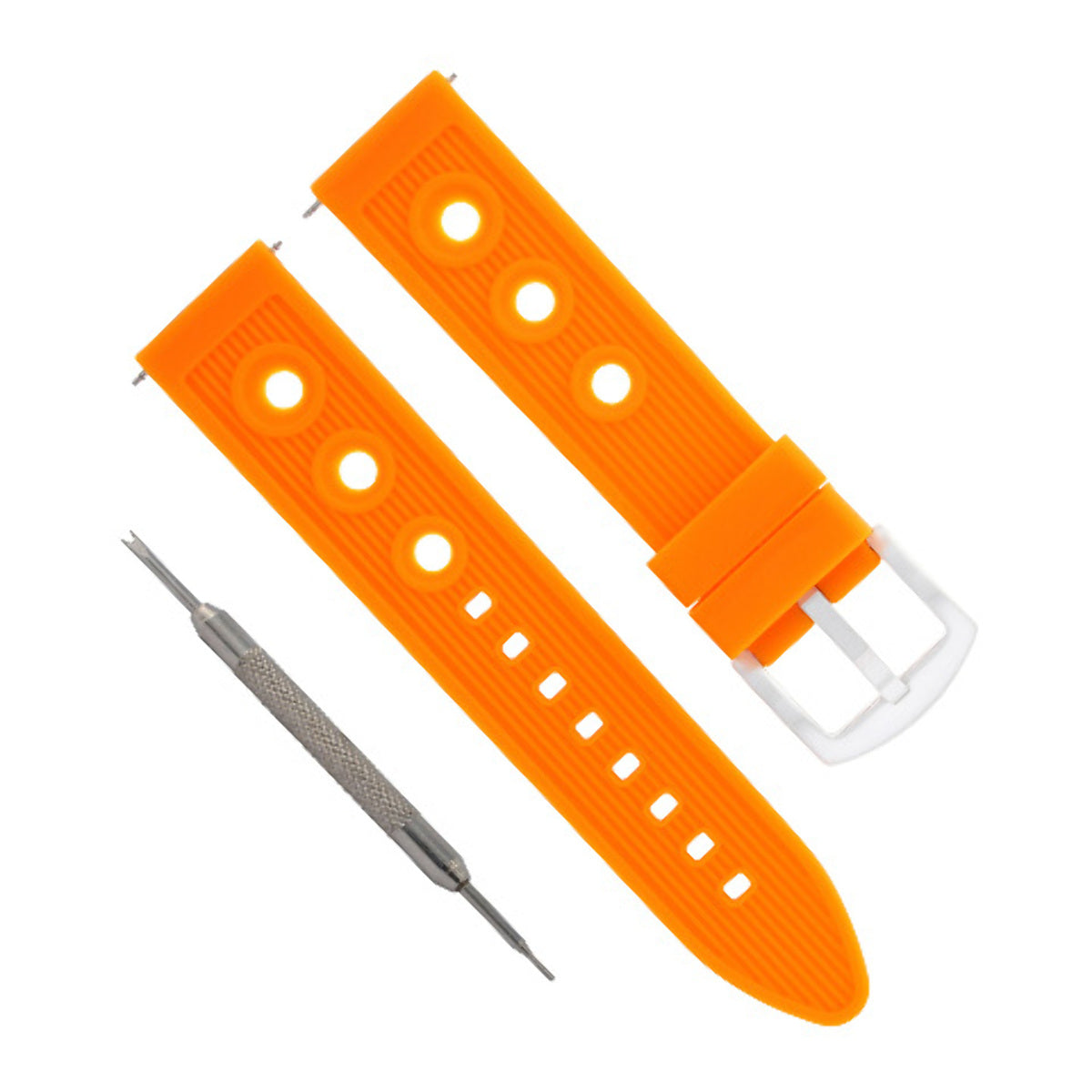 22MM RUBBER WATCH BAND STRAP FOR BREITLING COLT SUPER OCEAN + SPRING BAR REMOVER