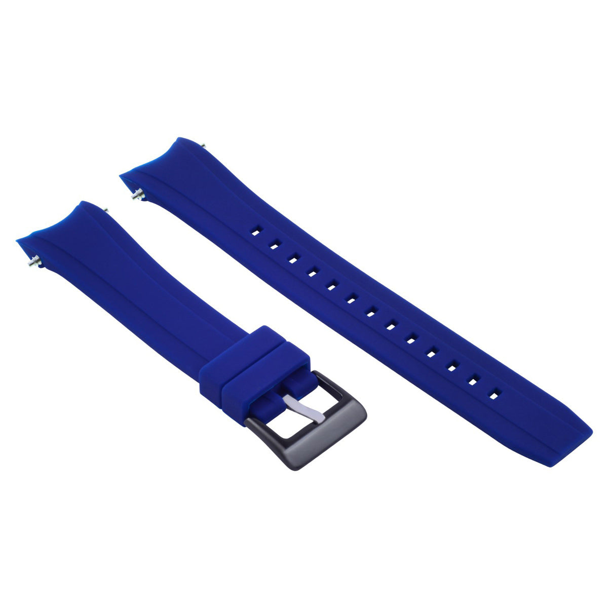 23mm Rubber Watch Band Strap for Citizen Eco-Drive Promaster Chronograph Watch, Blue - Black