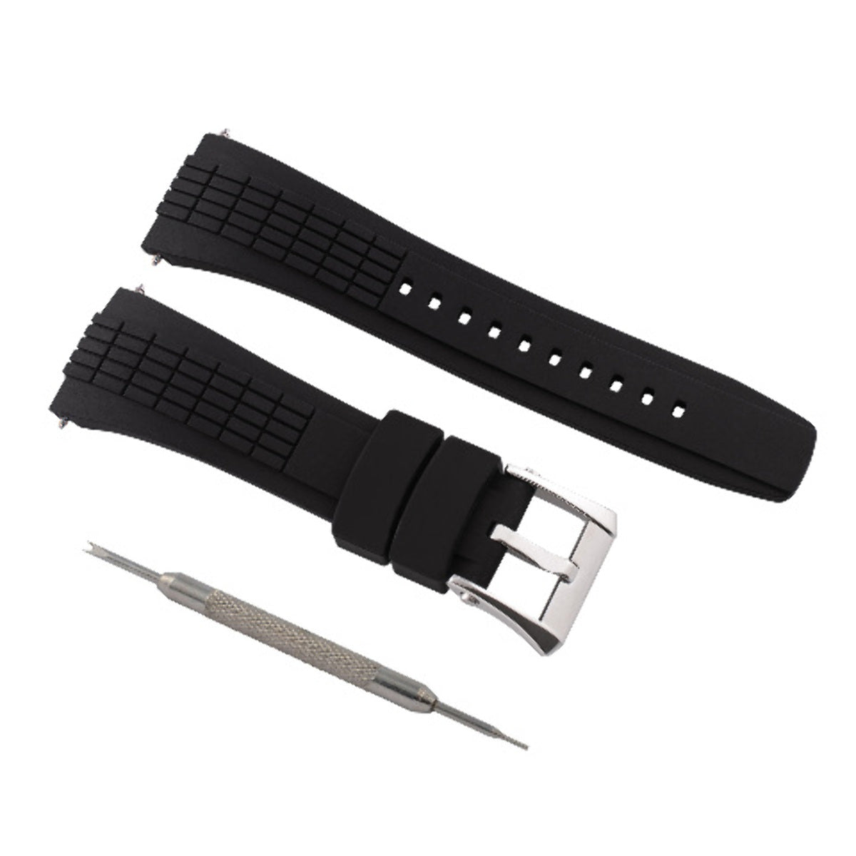 26MM RUBBER WATCH BAND STRAP FOR SEIKO VELATURA SRH006/SPC007 SPRING BAR REMOVER