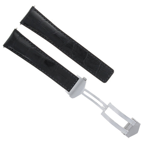22MM LEATHER WATCH STRAP BAND FOR FREDERIQUE CONSTANT MOONPHASE FC-712MS BLACK