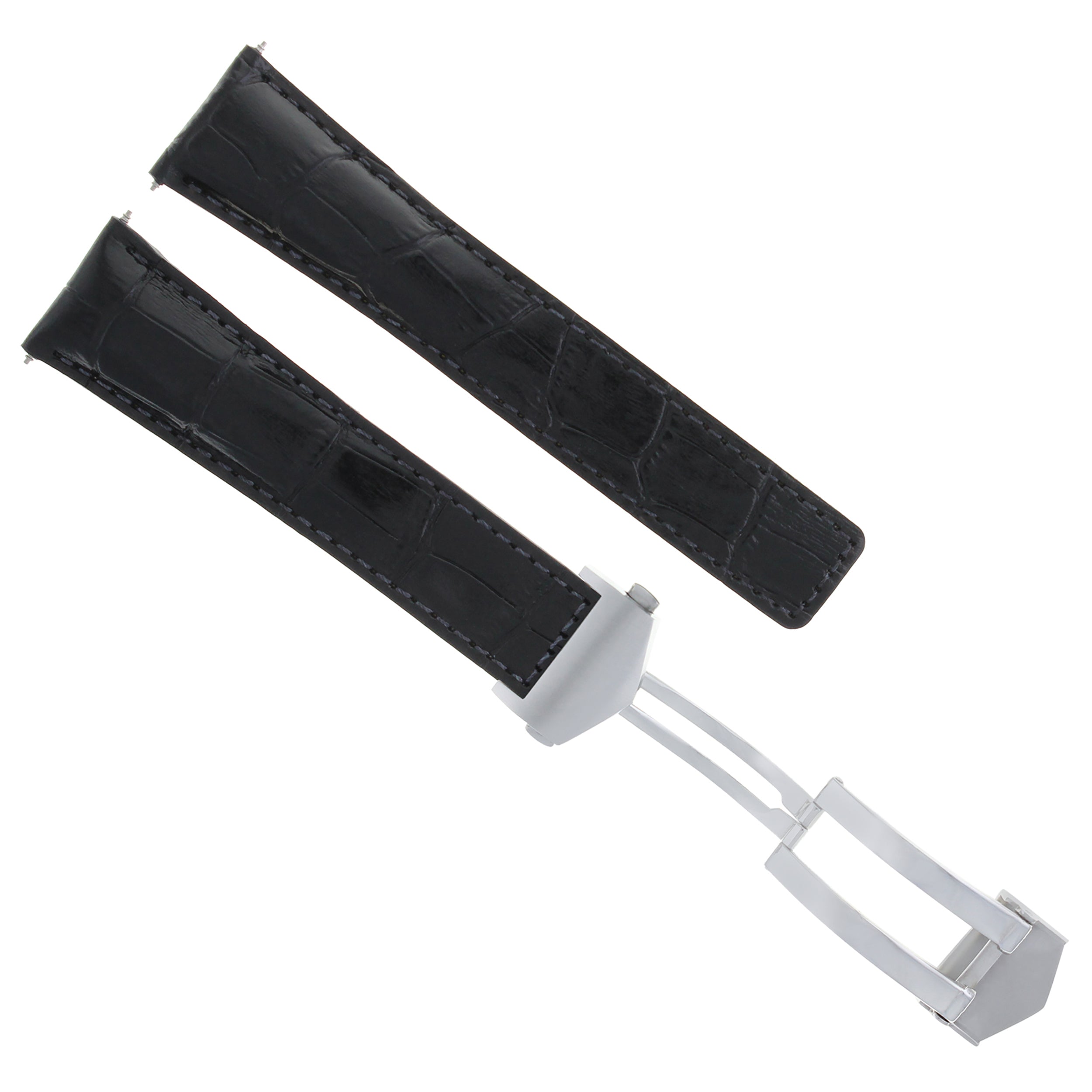 22MM LEATHER WATCH STRAP BAND FOR FREDERIQUE CONSTANT MOONPHASE FC-712MS BLACK