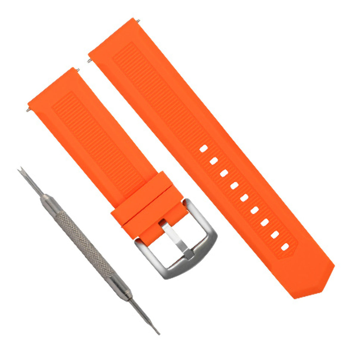 22MM Rubber Watch Band Strap for Tag Heuer F-1 Calibre Spring Bar Remover Orange