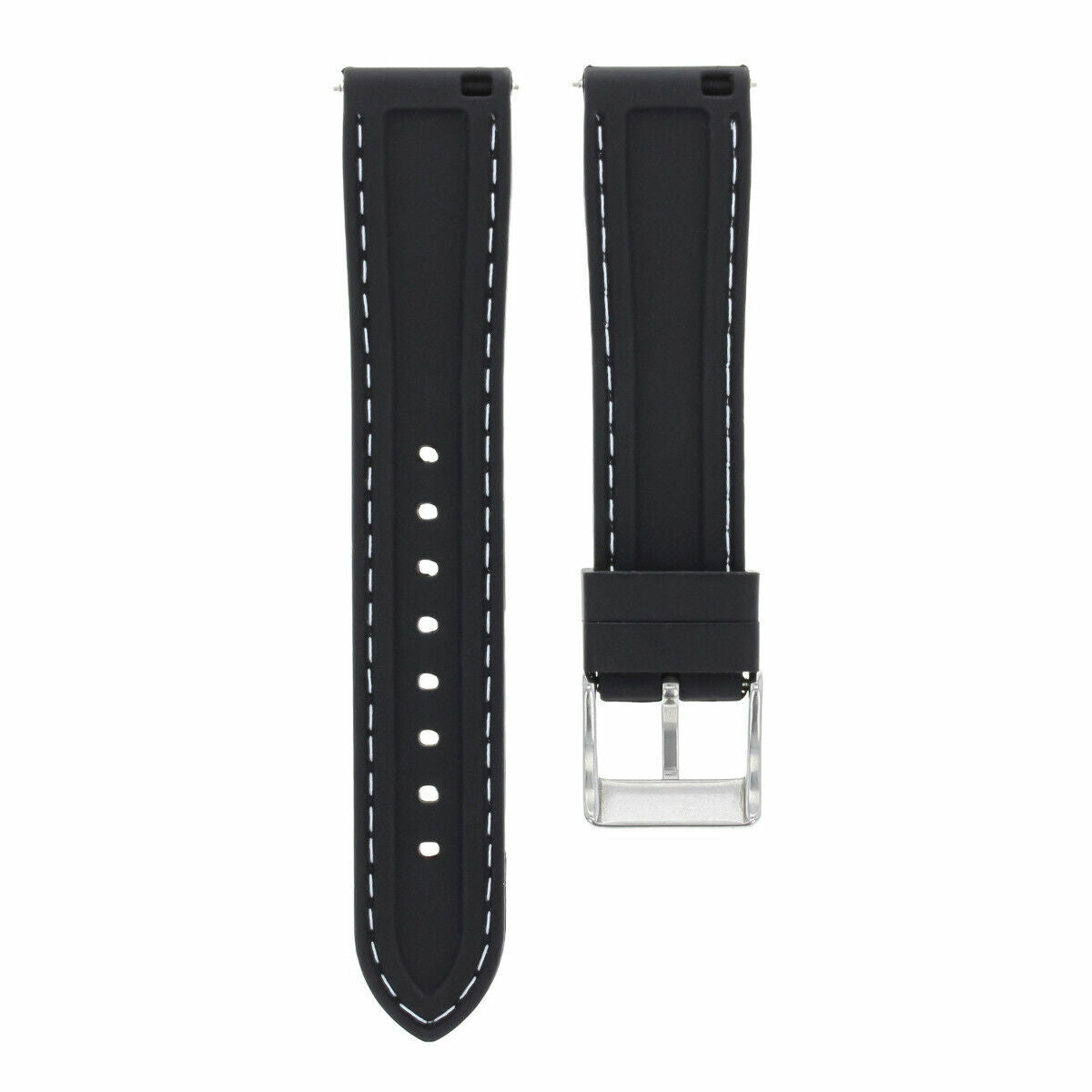 20MM RUBBER WATCH BAND STRAP FOR 43MM TISSOT V8 SPORT BLACK SPRING BAR REMOVER
