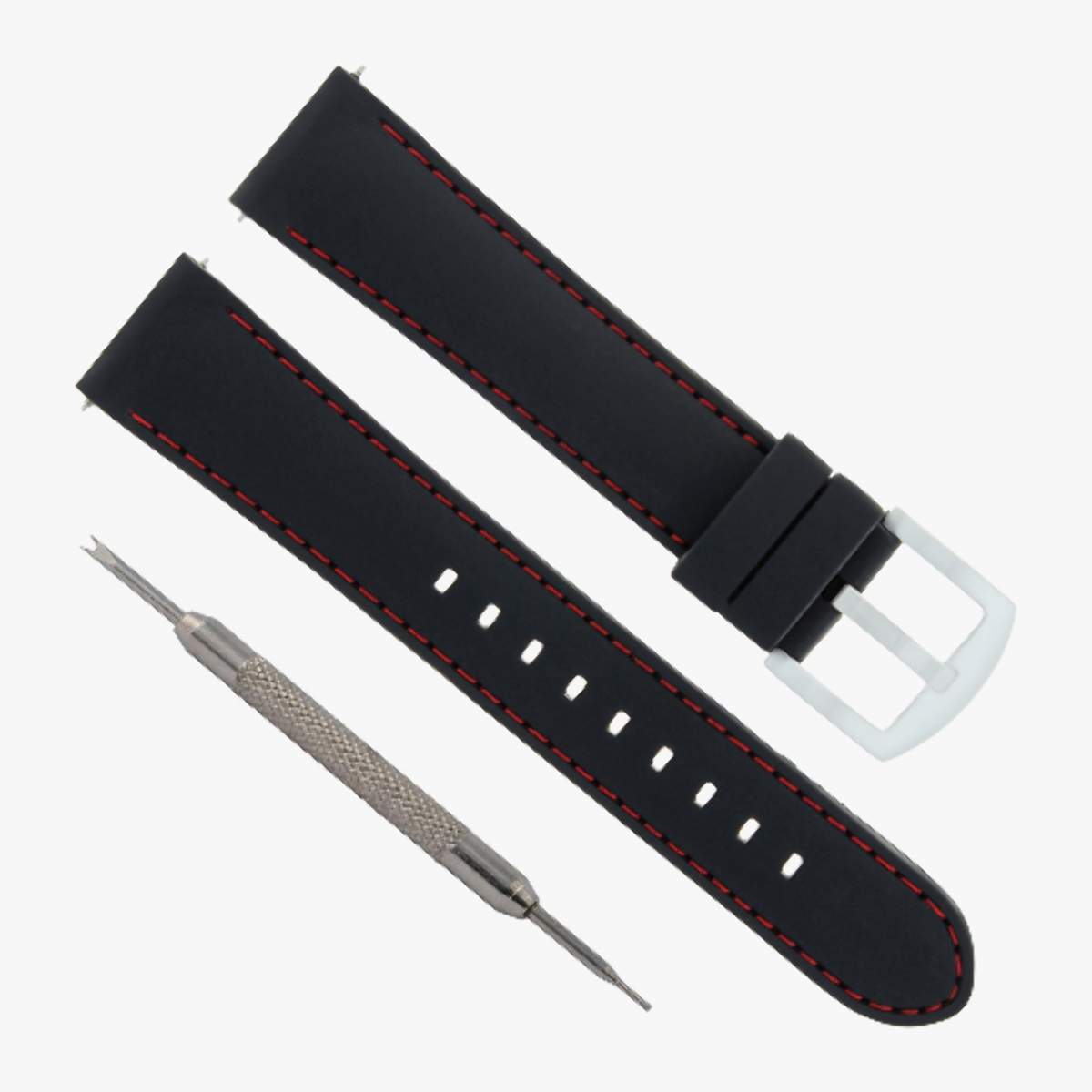 20MM RUBBER BAND STRAP FOR TISSOT PRS516 RACING 1853 SPRING BAR REMOVER BLACK RE