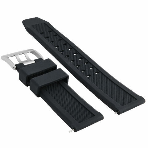 23MM RUBBER WATCH BAND FOR CITIZEN NAVIHAWK A-T JY8035-04E S/BAR REMOVER BLACK