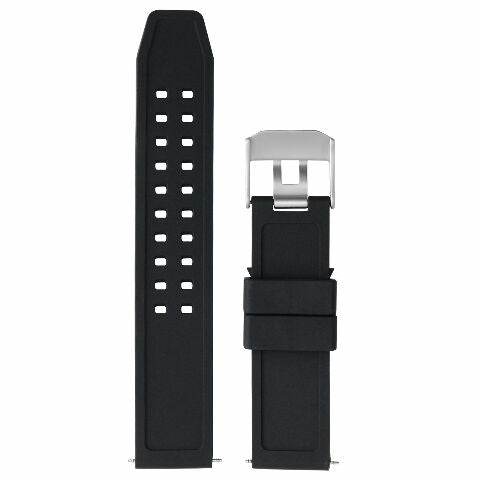 23MM RUBBER WATCH BAND FOR CITIZEN NAVIHAWK A-T JY8035-04E S/BAR REMOVER BLACK