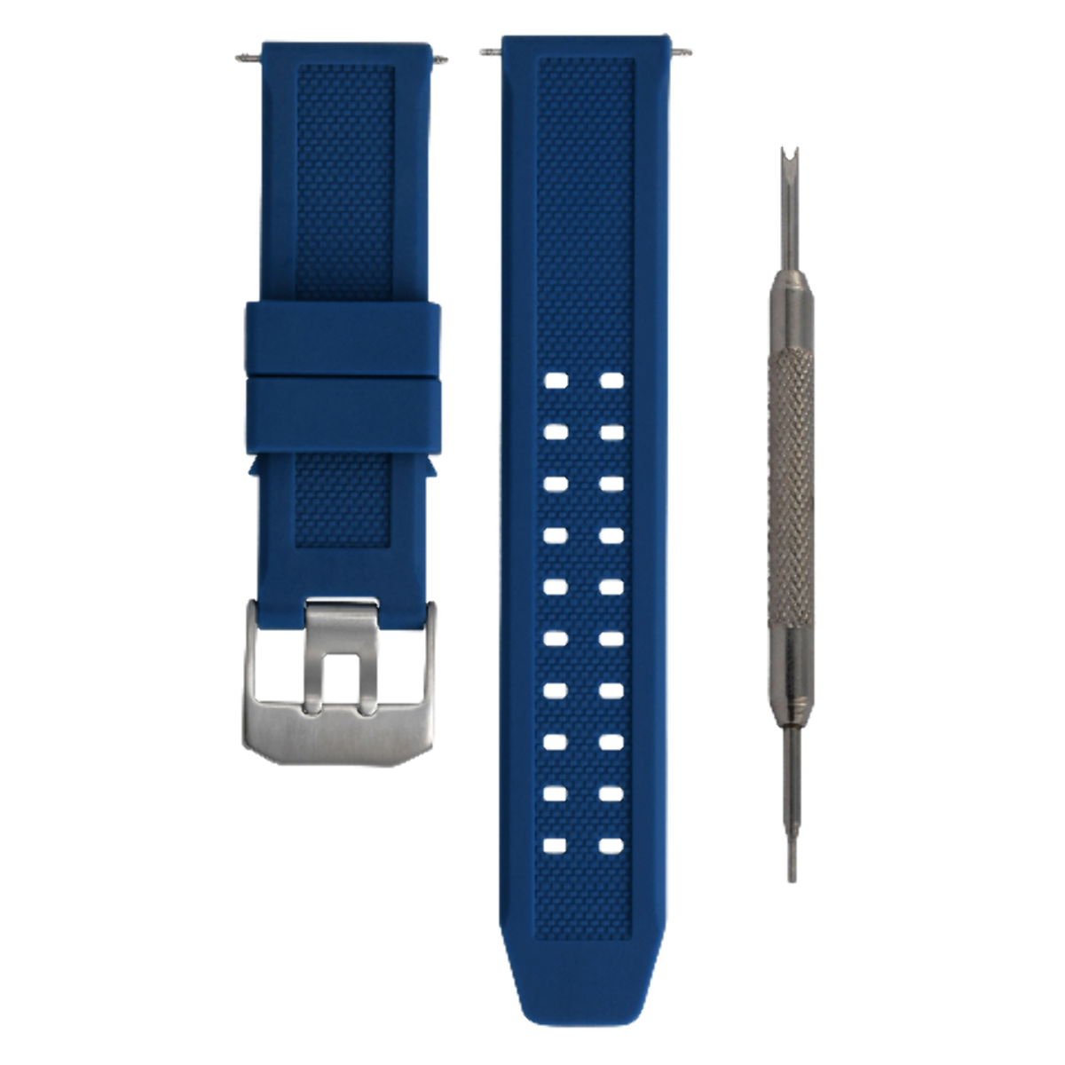 23MM RUBBER WATCH BAND STRAP FOR CITIZEN NAVIHAWK DRIVE SPRING BAR REMOVER BLUE