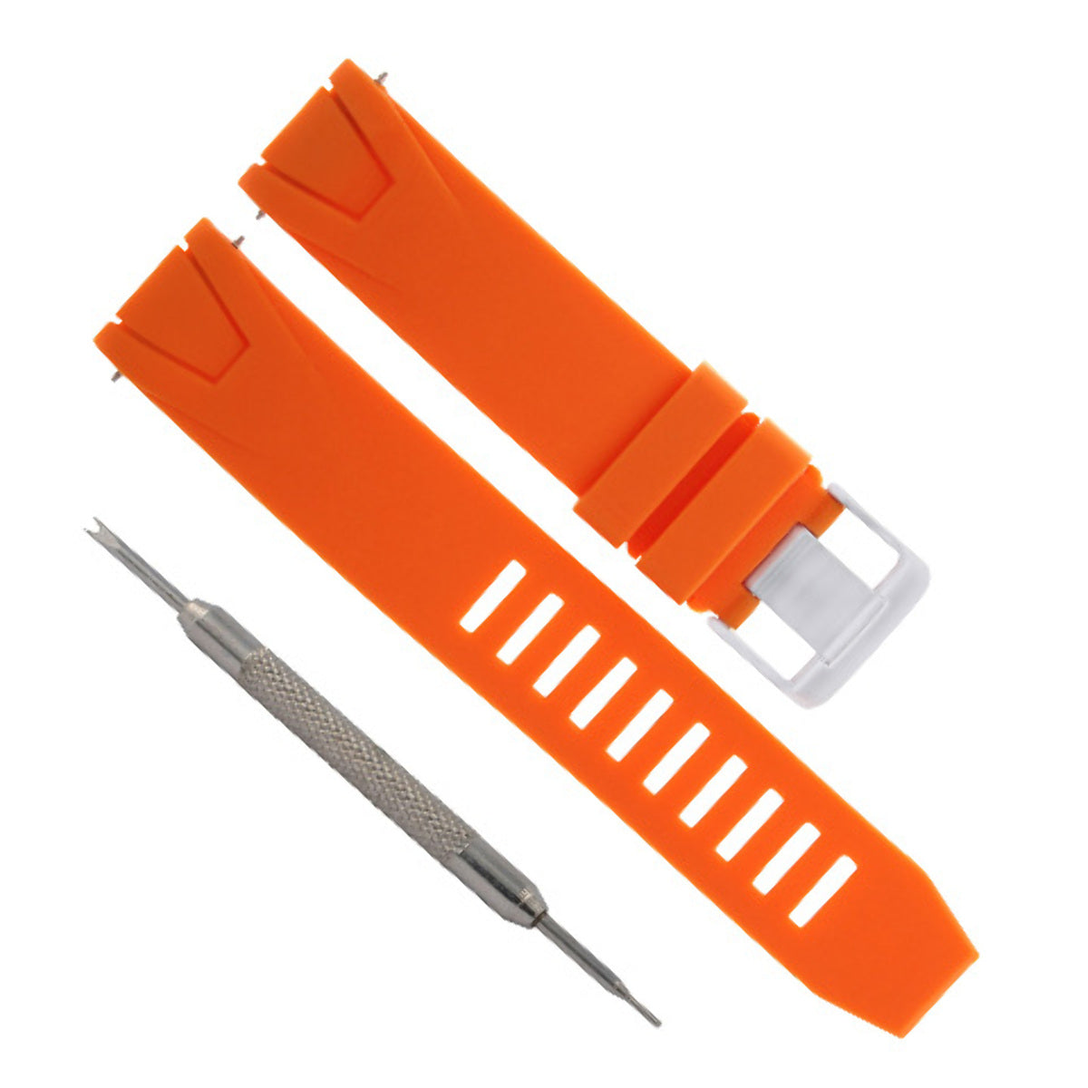 ORANGE RUBBER BAND STRAP FOR OMEGA SEAMASTER 20MM PLANET OCEAN SPRING BAR REMOVE