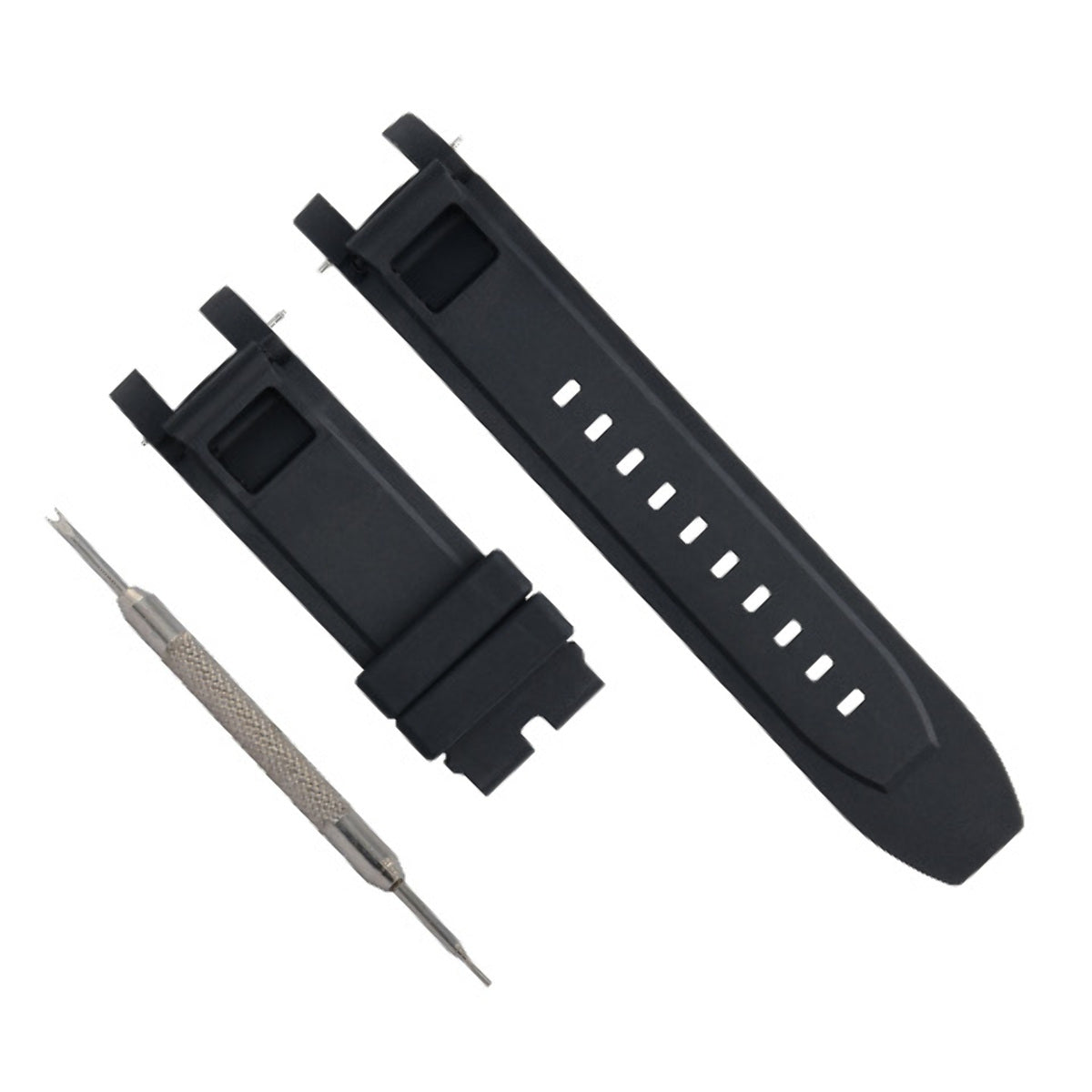24MM RUBBER STRAP BAND FOR INVICTA 0893-0894-0895-0896 SPRING BAR REMOVER BLACK