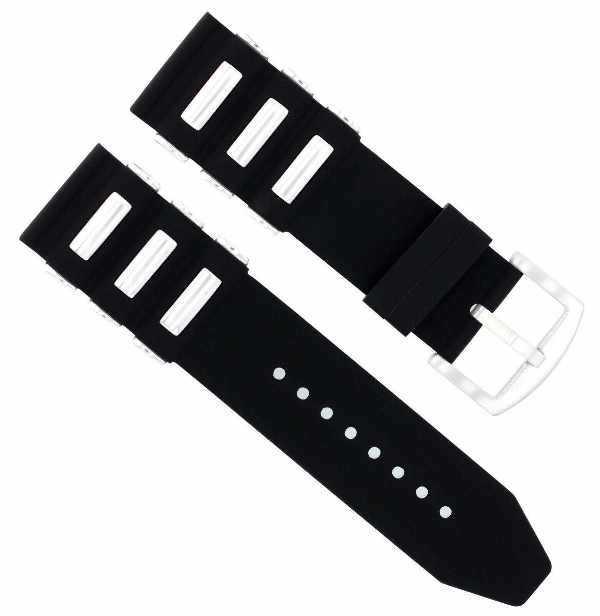 26MM RUBBER DIVER BAND STRAP FOR INVICTA 6608 4342 RUSSIAN SPRING BAR REMOVER BL