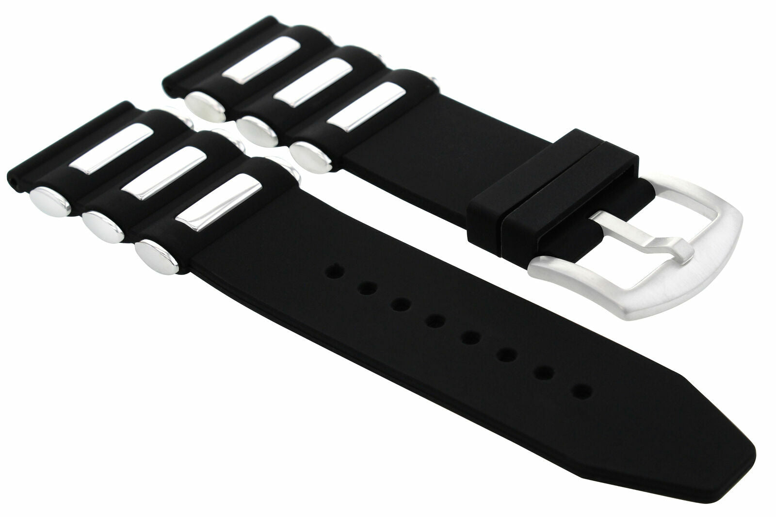 26MM RUBBER DIVER BAND STRAP FOR INVICTA 6608 4342 RUSSIAN SPRING BAR REMOVER BL