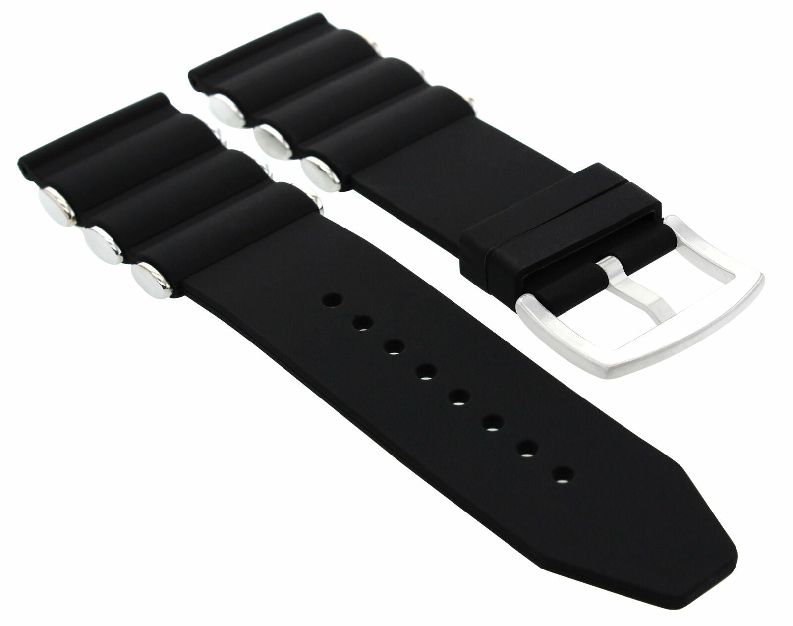 26MM RUBBER DIVER BAND STRAP FOR INVICTA 6608 4342 RUSSIAN SPRING BAR REMOVER BL