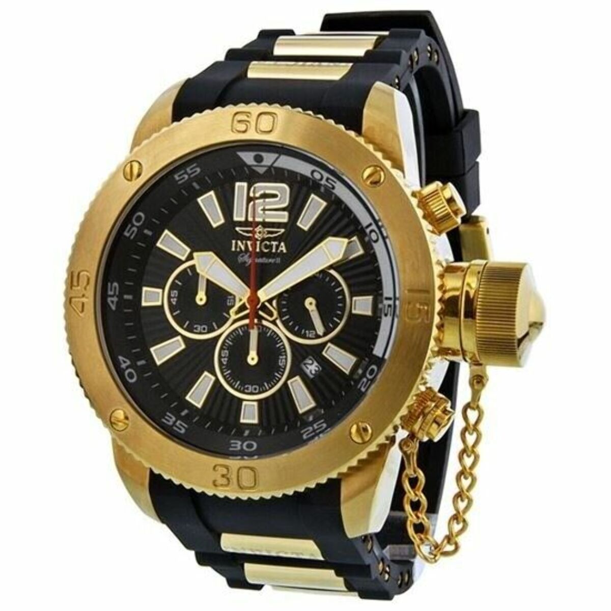 RUBBER WATCH BAND STRAP FOR INVICTA SIGNATURE II DIVER SPRING BAR REMOVER BLACK