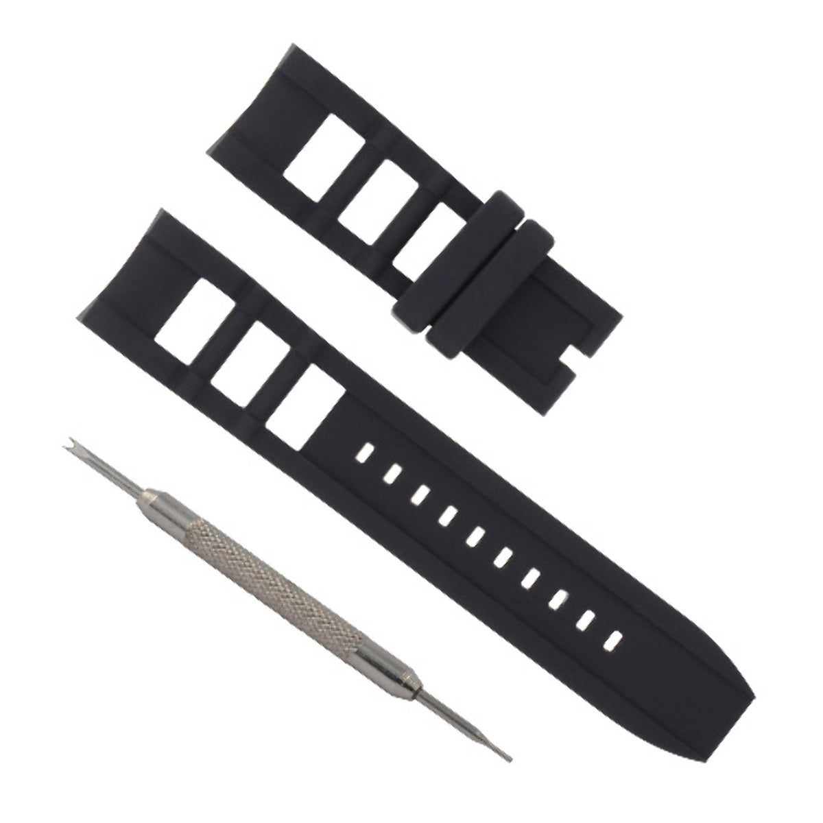 RUBBER WATCH BAND STRAP FOR INVICTA SIGNATURE II DIVER SPRING BAR REMOVER BLACK