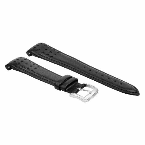 21MM CURVED END LEATHER WATCH BAND STRAP FOR SEIKO SNAE75 SCJC043 7T62-OKVO BLACK