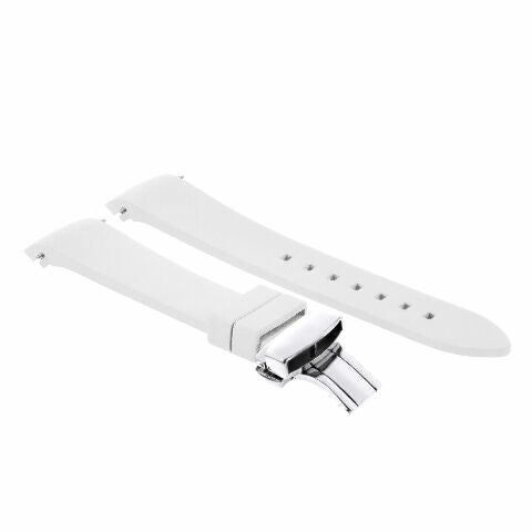 CURVED END SILICONE WATCH BAND RUBBER STRAP +CLASP - 22MM