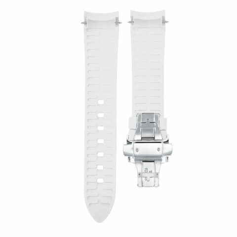CURVED END SILICONE RUBBER STRAP FOR OMEGA SEAMASTER - 21MM