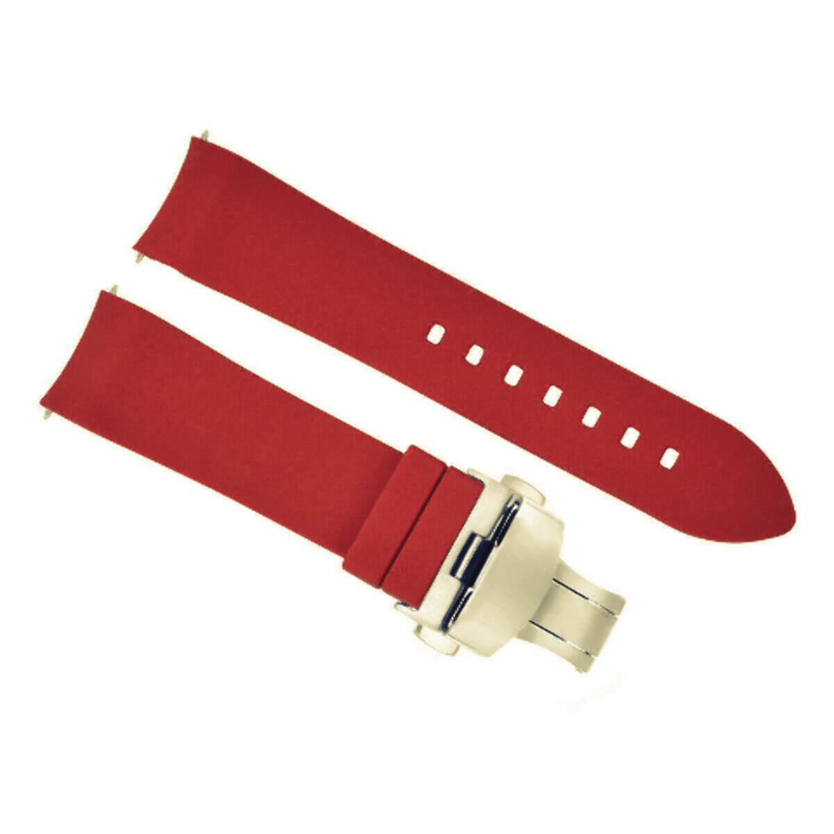 CURVED END SILICONE RUBBER STRAP FOR OMEGA SEAMASTER - 24MM