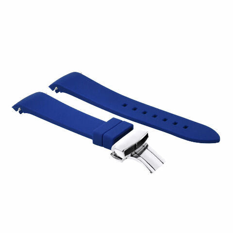 CURVED END SILICONE RUBBER STRAP FOR TAG HEUER CARRERA MONACO - 24MM