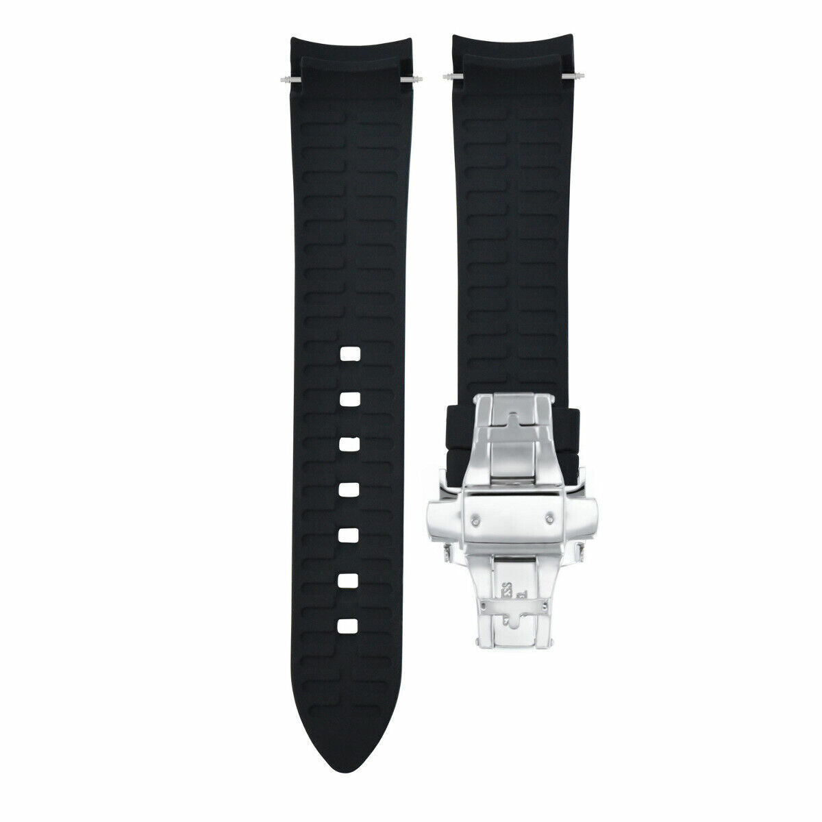 CURVED END SILICONE RUBBER STRAP FOR TAG HEUER CARRERA MONACO - 22MM