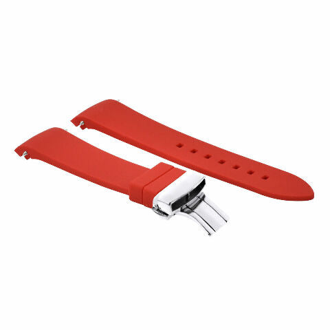 CURVED END SILICONE RUBBER STRAP FOR TAG HEUER CARRERA MONACO - 22MM