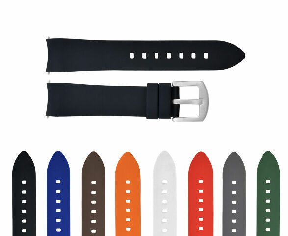 18MM 19MM 20MM 21MM 22MM 24MM WATCH CURVED END SILICONE RUBBER BAND STRAP