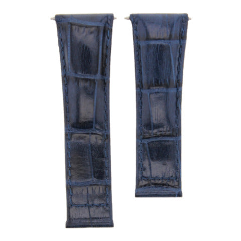 LEATHER WATCH BAND STRAP FOR ROLEX DAYTONA 16518 16519 16520 116528 BLUE TQ LONG