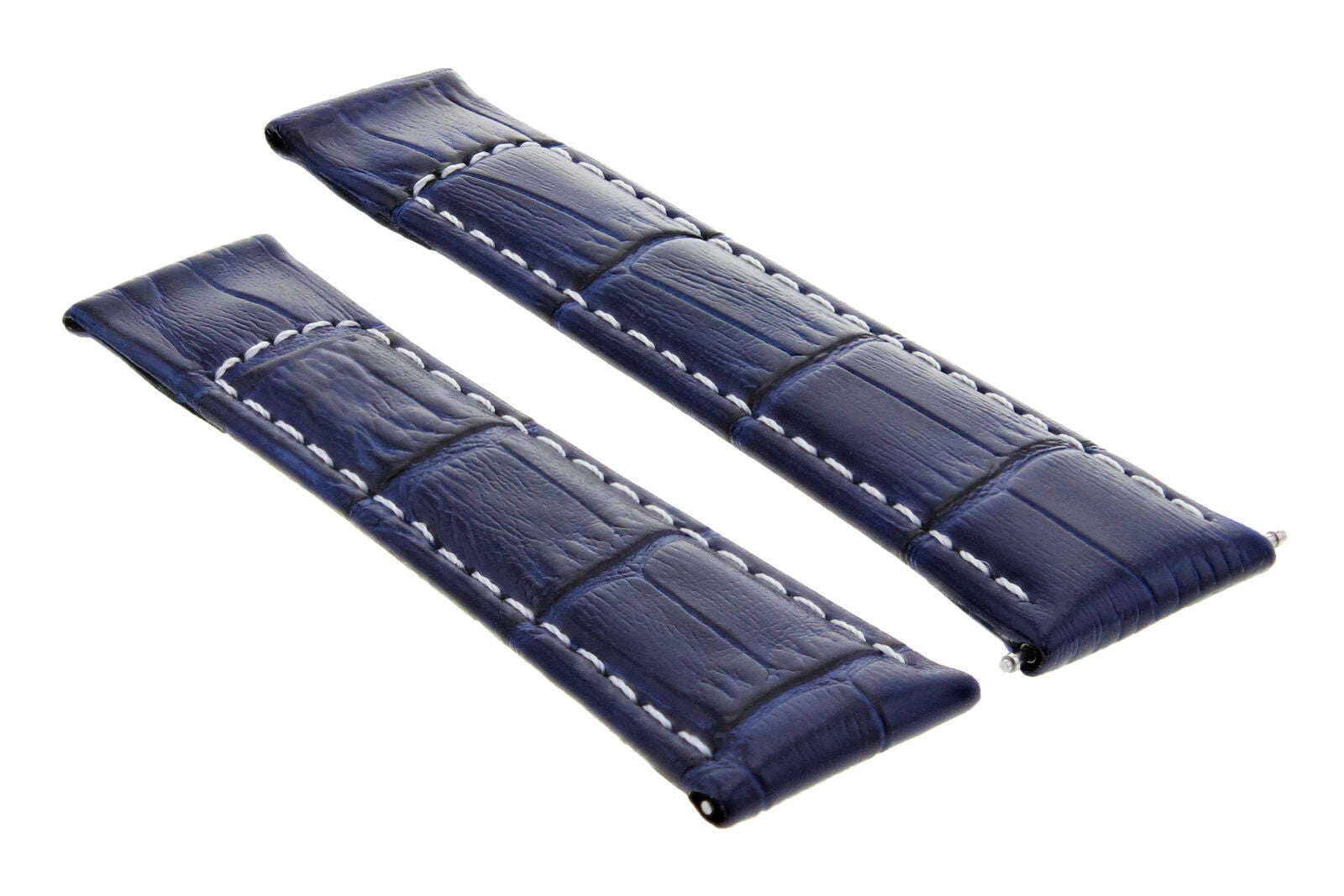 LEATHER WATCH BAND STRAP FOR ROLEX DAYTONA 16518 16519 16520 116528 BLUE WS LONG